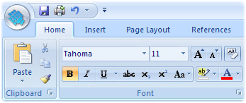 Screenshot from example created using BCGControlBar Library