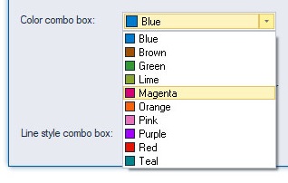 Color combo box with accent colors